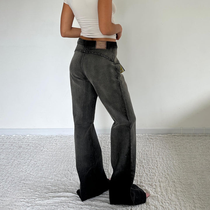 Damen Modische High-Waist Jeans mit Nietenverzierung Drune