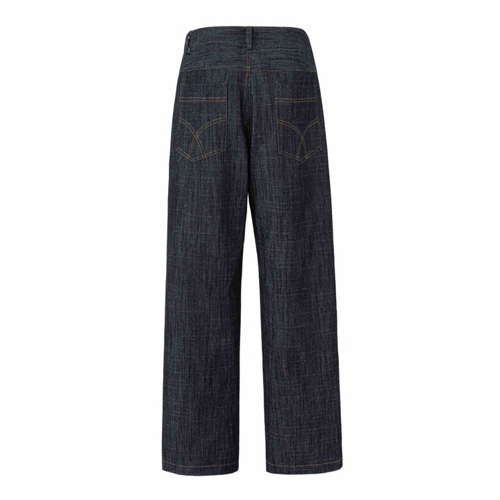 Damen Weite hochtaillierte Jeanshose mit markanter Mittelnaht Drune
