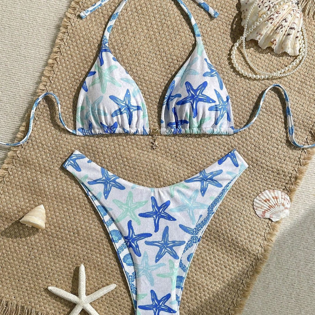 Damen Triangel-Bikini mit maritimen Sternenmotiv Drune