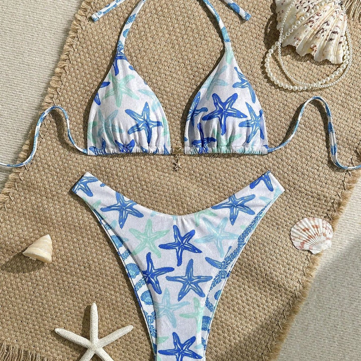 Damen Triangel-Bikini mit maritimen Sternenmotiv Drune