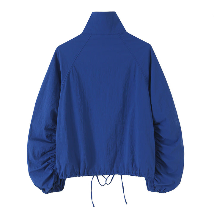 Damen Leichte wattierte Windjacke mit Stehkragen und Polka‑Dot‑Print Drune