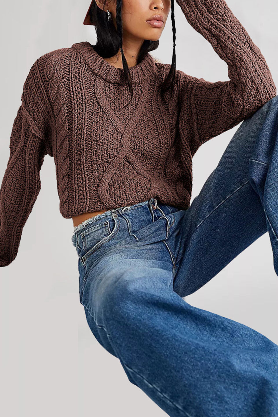 Damen gestrickter Pullover Drune