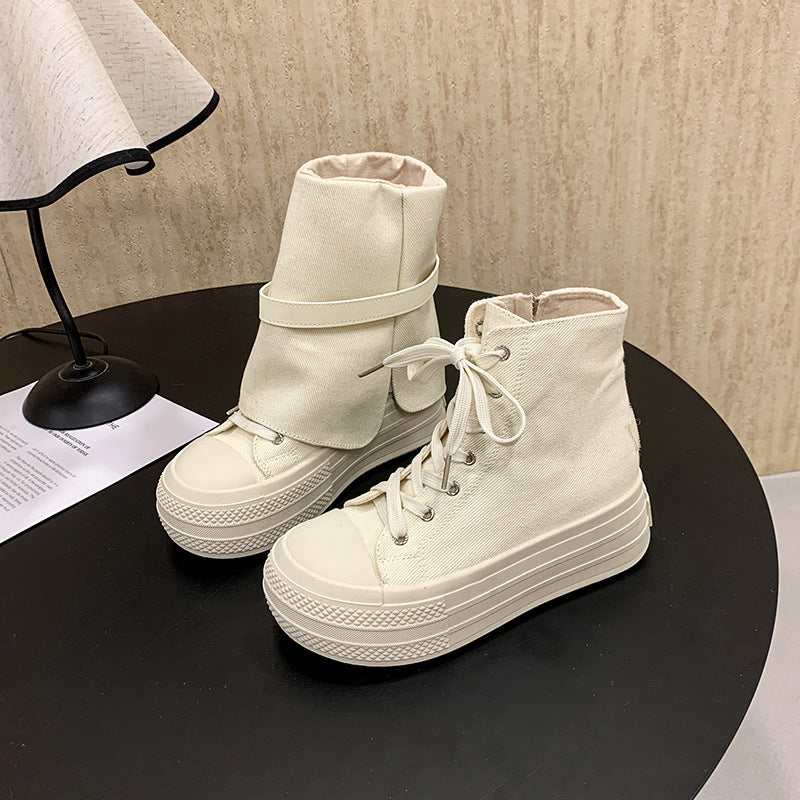 Damen Modische Sneaker-Boots mit einzigartigem Riemen-Design Drune