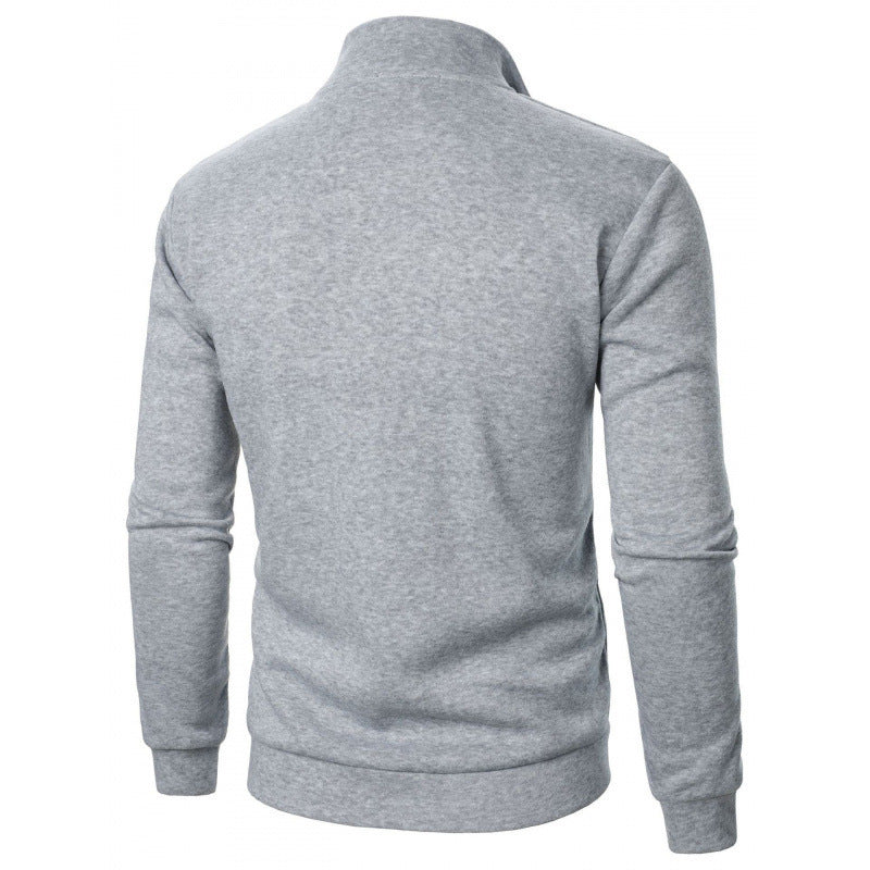 Herren Sportlicher Sweatpullover mit Stehkragen Drune