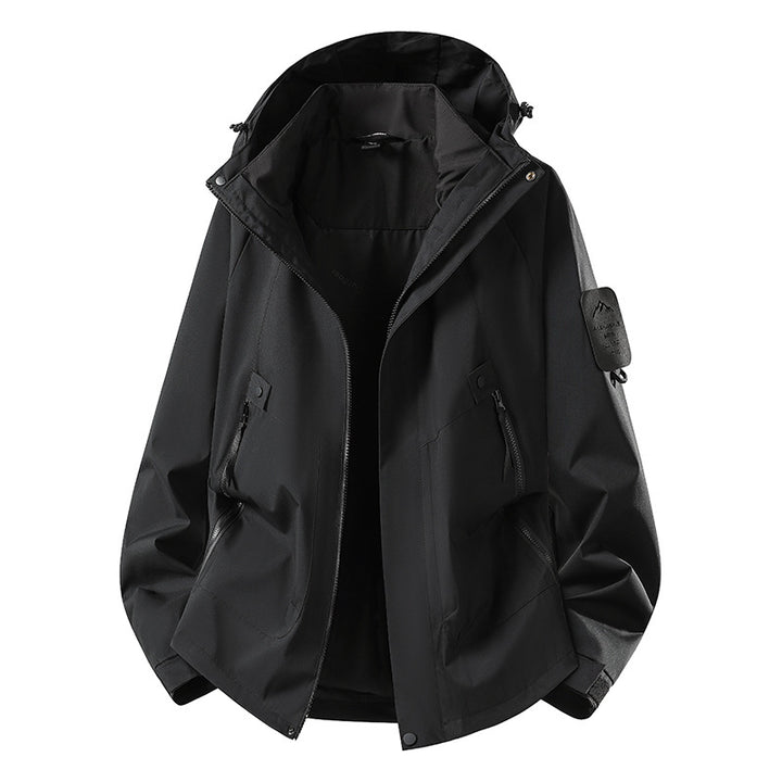 Herren Zwei-in-eins Wetterschutzjacke mit abnehmbarer Steppweste und verstellbarer Kapuze Drune