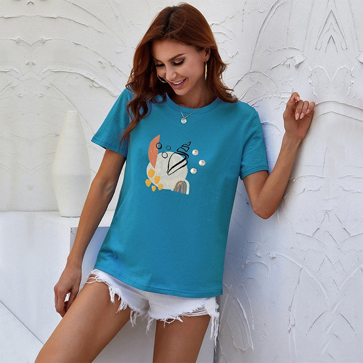 Damen Modernes T-Shirt mit Kunstmotiv Drune