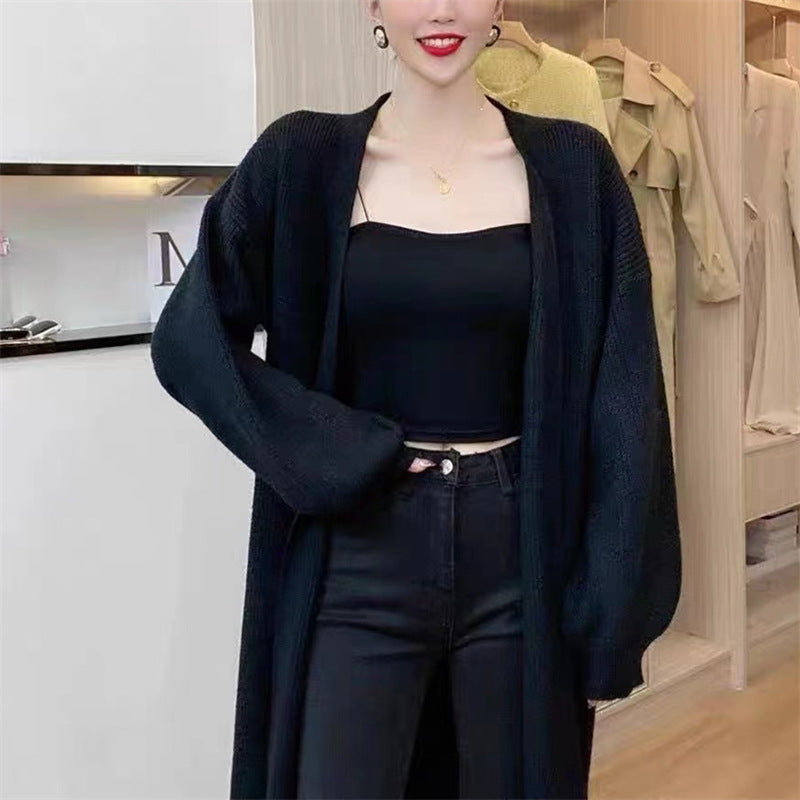 Damen Langärmeliges Strickcardigan mit weichem und voluminösem Material Drune