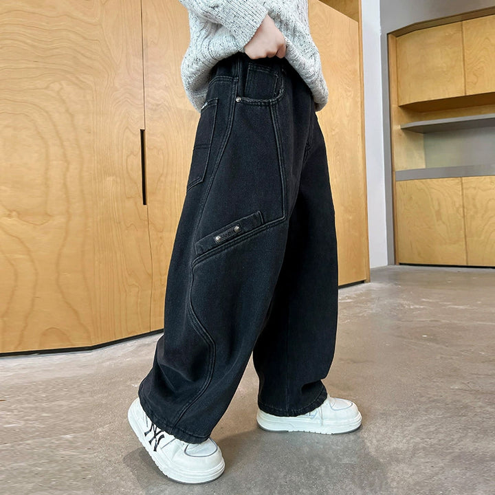 Unisex weite Cargo-Jeans mit kreativen Nähten Drune