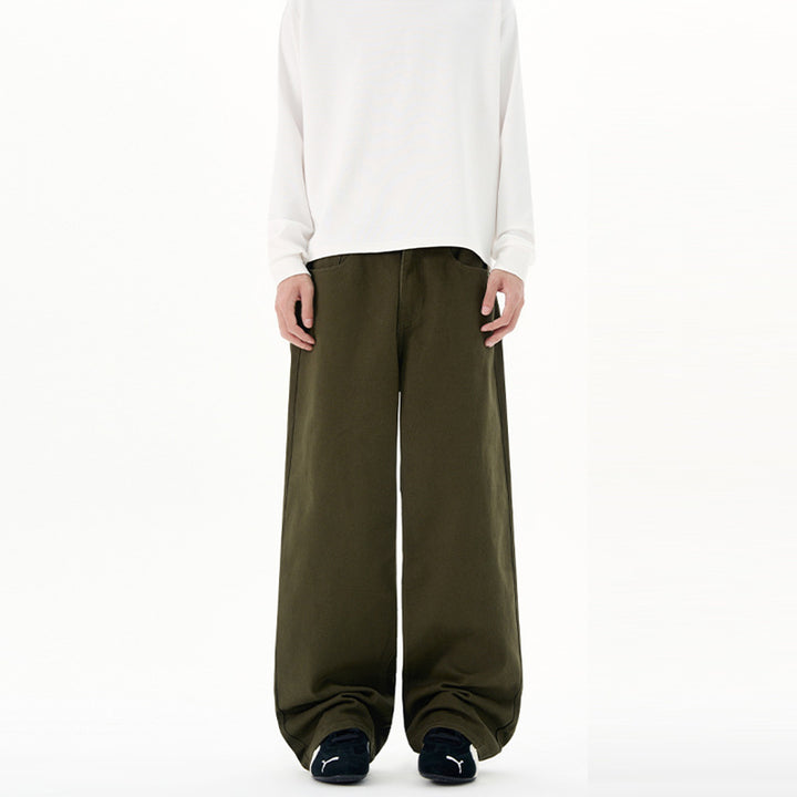 Herren Weit geschnittene Baumwoll-Denim-Jeans mit geradem Bein und cleanem Minimaldesign Drune