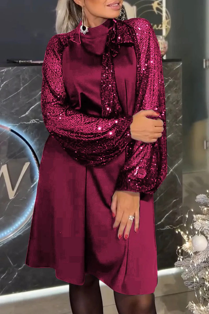 Damen Elegantes Cocktailkleid mit Paillettenbesatz und festlichem Schnitt Drune