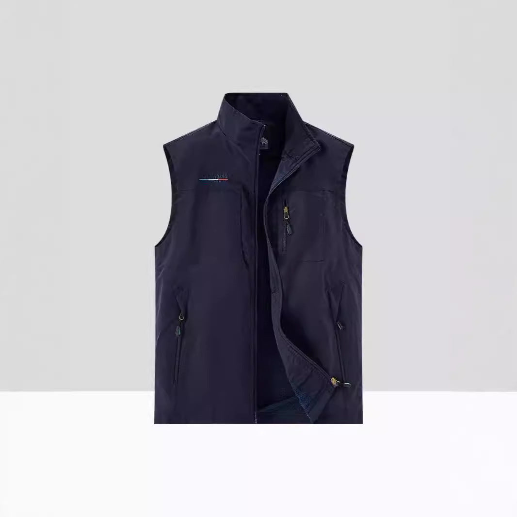 Herren Leichte Atmungsaktive Outdoor-Softshellweste mit Mesh-Innenfutter und Mehrfach-Reißverschlusstaschen Drune