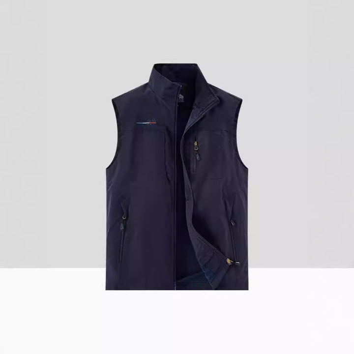 Herren Leichte Atmungsaktive Outdoor-Softshellweste mit Mesh-Innenfutter und Mehrfach-Reißverschlusstaschen Drune