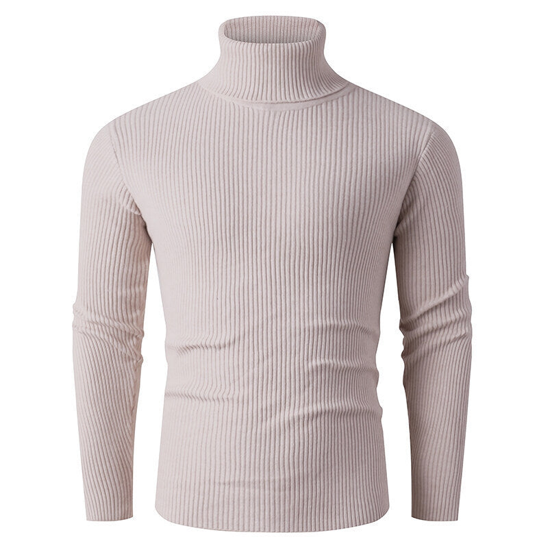 Herren eleganter Rollkragenpullover aus strukturiertem Strickmaterial Drune