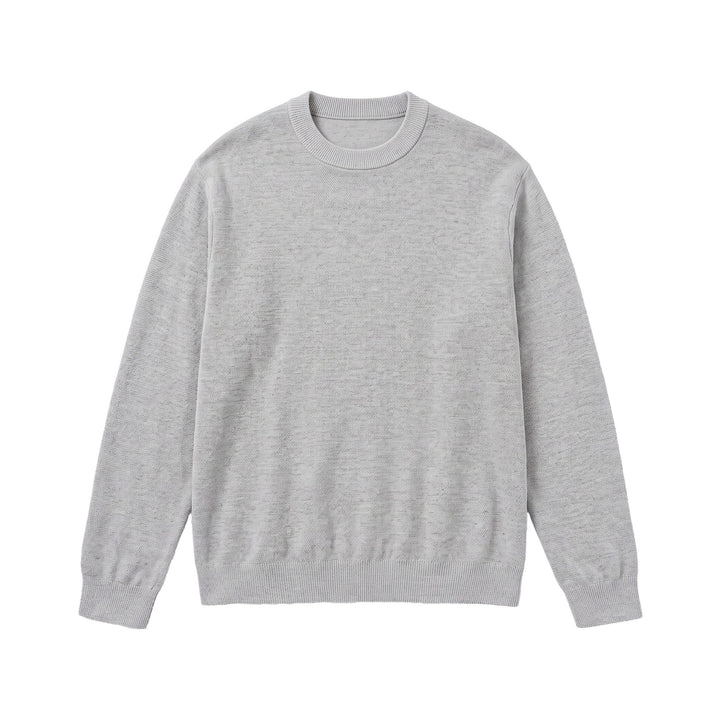Herren Feiner Rundhals‑Sweatpullover aus Terry‑Frottee mit geripptem Saum Drune