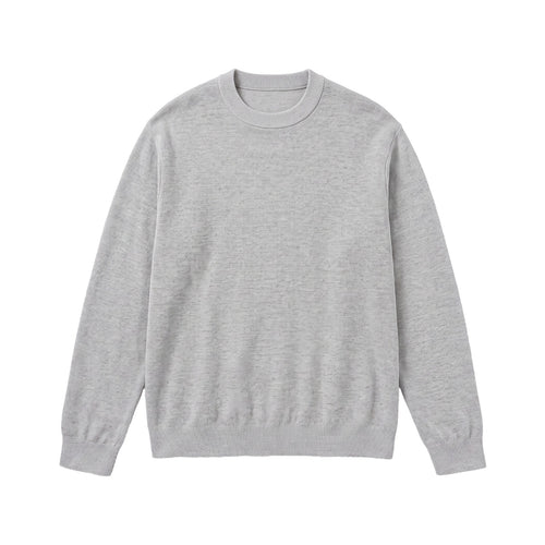 Herren Feiner Rundhals‑Sweatpullover aus Terry‑Frottee mit geripptem Saum Drune