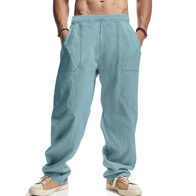 Herren lässige Utility-Hose mit elastischem Bund und tiefen Taschen Drune