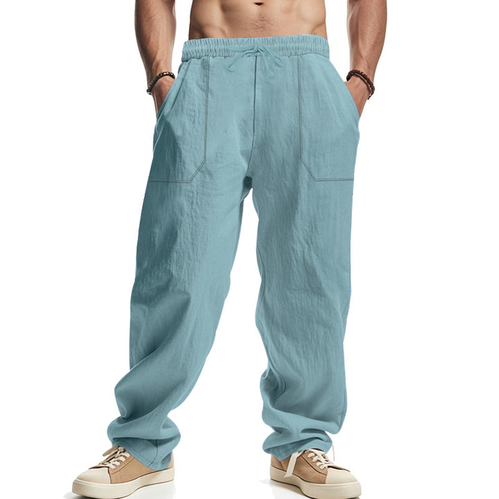 Herren lässige Utility-Hose mit elastischem Bund und tiefen Taschen Drune