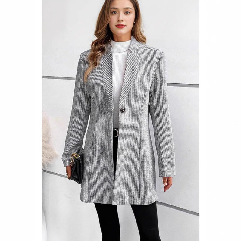Damen Moderne Strickblazer mit schmalem Schnitt und eleganten Details Drune
