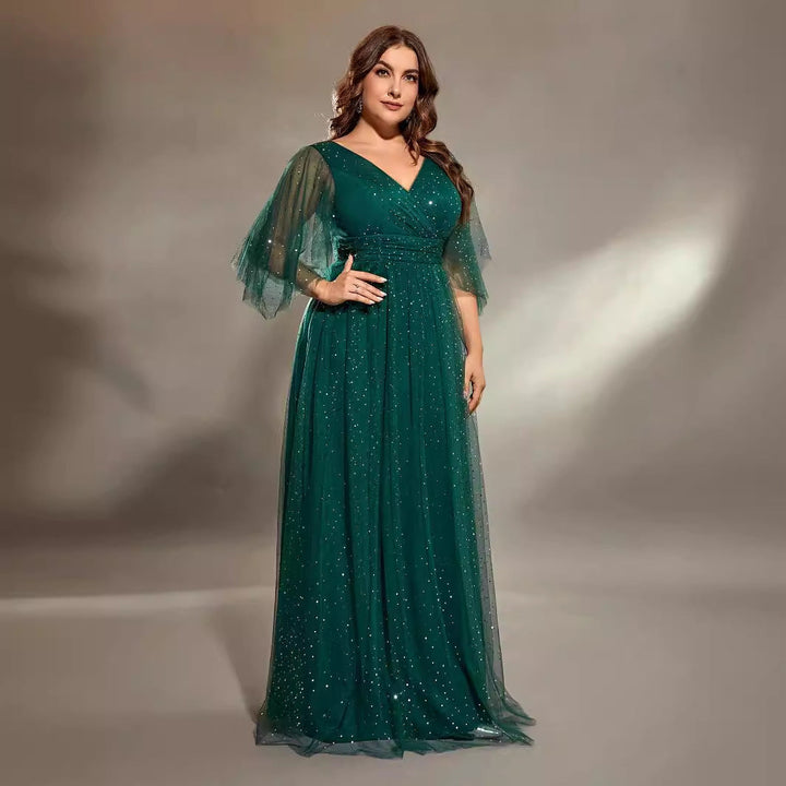 Drune | Cocktail Abendkleid Kor Kostüme Plus Size Lang Gastgeber Solo Grünes Kleid