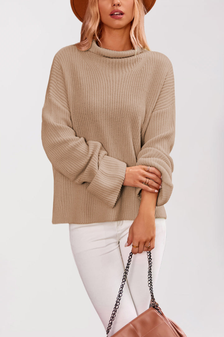 Damen Baumwoll-Pullover mit hohem Kragen Drune