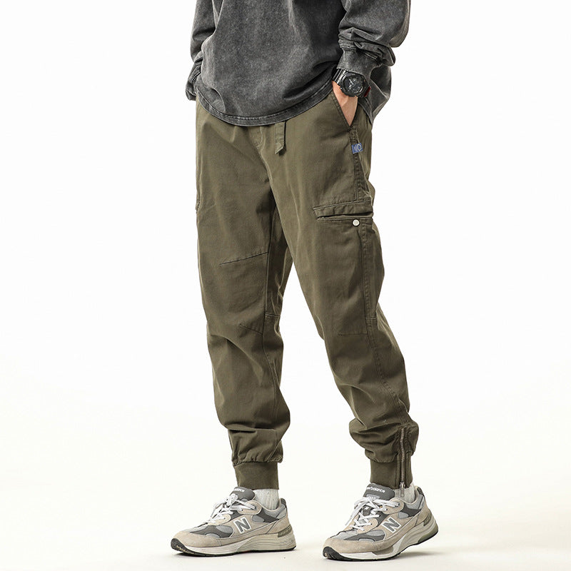 Herren Utility-Cargo-Joggerhose aus robustem Baumwoll-Twill mit Knöchel-Reißverschluss Drune