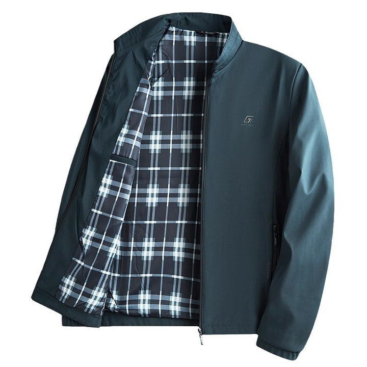 Herren sportliche Zip-Jacke mit modernem Stehkragen und funktionalen Reißverschlusstaschen Drune