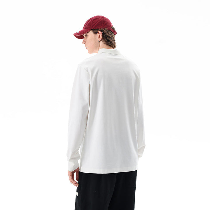 Unisex Oversized Halbzip-Pullover mit Hemdkragen und Technical-Scuba-Stoff Drune
