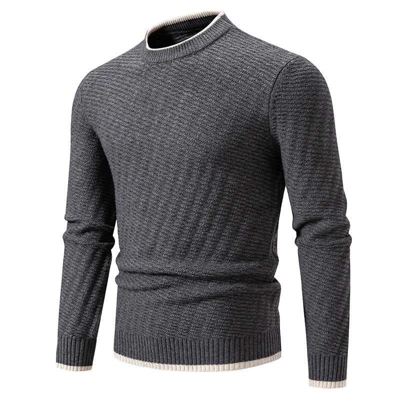 Herren modischer Strickpullover mit strukturiertem Rippmuster Drune