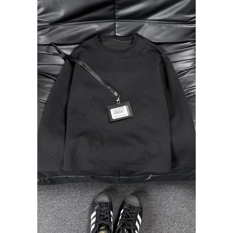 Damen Modischer Sweatshirt mit modernem Prägung Drune