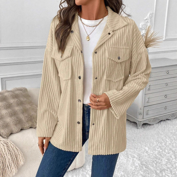Damen Elegante Rippstrickjacke