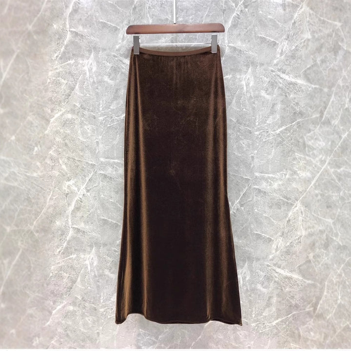 Damen Eleganter Maxirock aus schimmerndem Material Drune