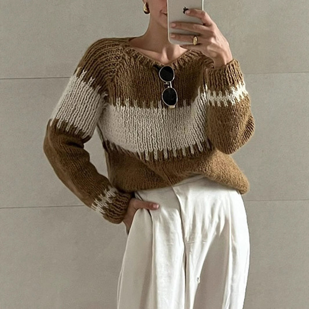Damen gestrickter Oversized Pullover Drune