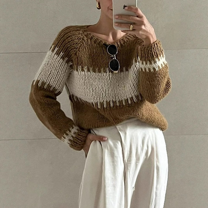 Damen gestrickter Oversized Pullover Drune