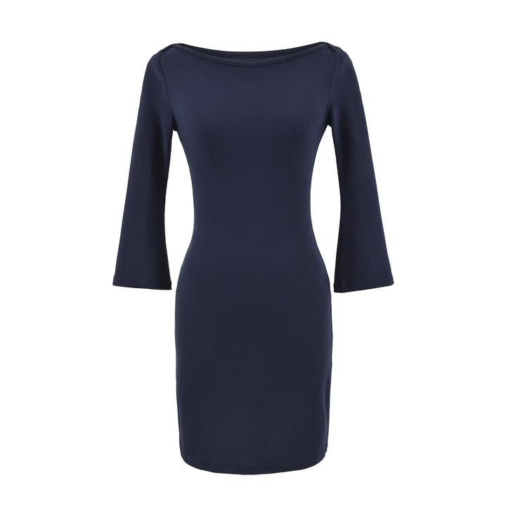Damen Figurnahes Midikleid aus Jersey mit Carmen-Ausschnitt und Glockenärmeln Drune