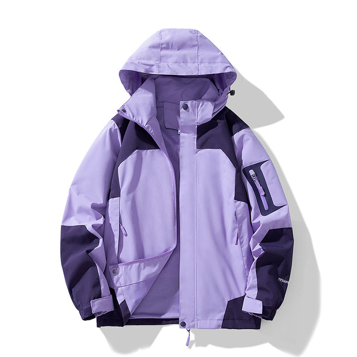 Herren winddichte Softshell-Outdoorjacke mit verstellbarer Kapuze, verschließbarer Ärmeltasche und atmungsaktiver Membran Drune