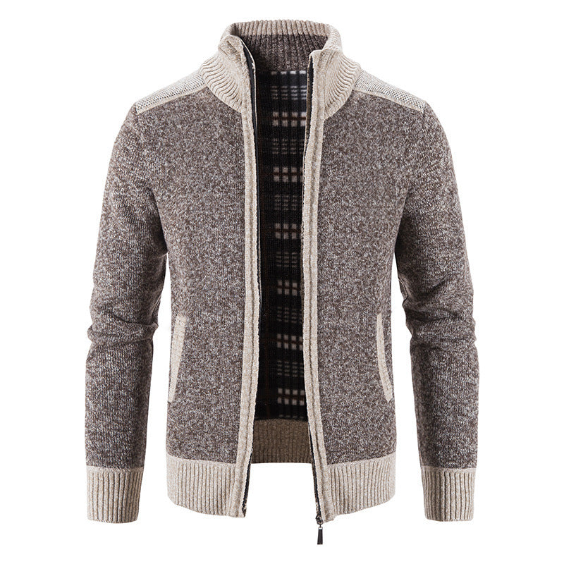 Herren Strickjacke mit modernem Stehkragen und strukturiertem Design Drune