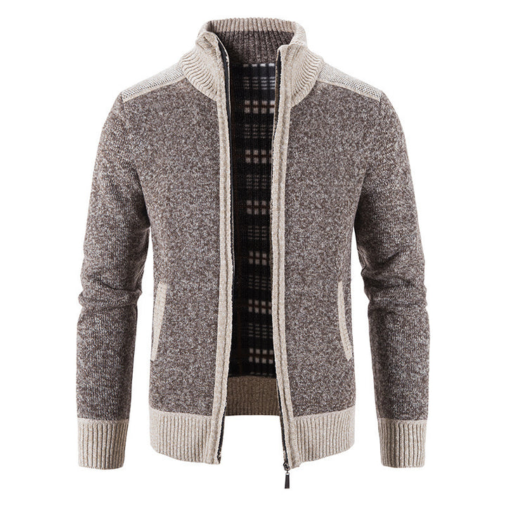 Herren Strickjacke mit modernem Stehkragen und strukturiertem Design Drune