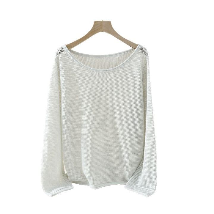 Damen Lockerer Feinstrick-Pullover mit U-Boot-Ausschnitt und Waffelstruktur Drune