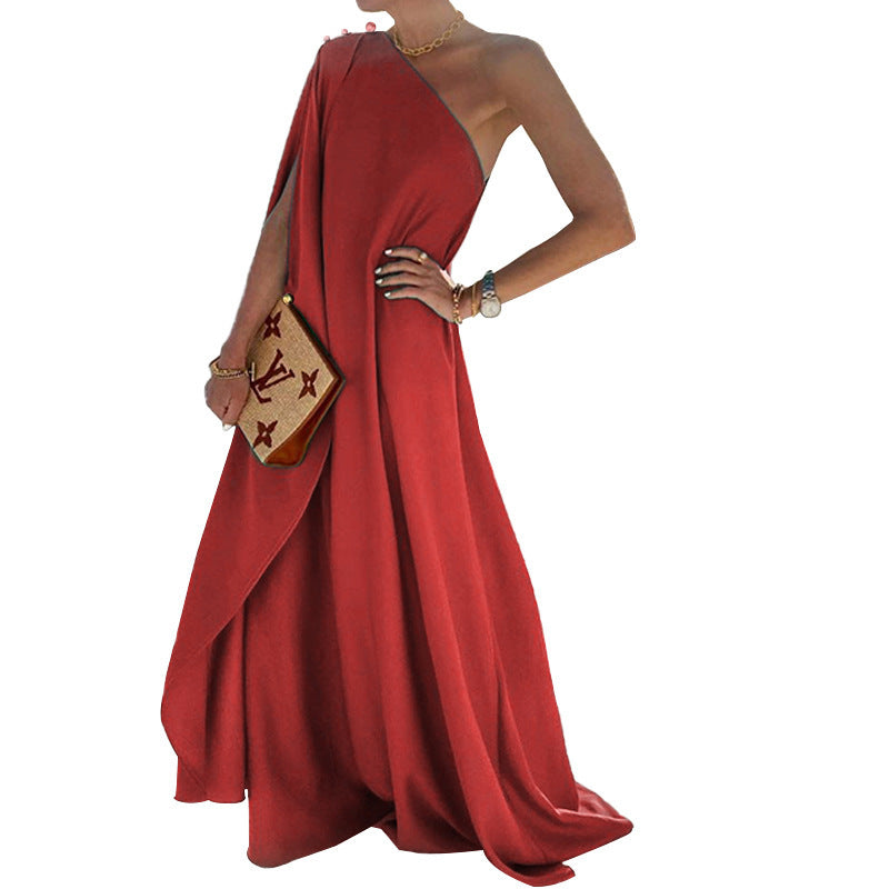 Damen Maxikleid mit asymmetrischem Schnitt Drune