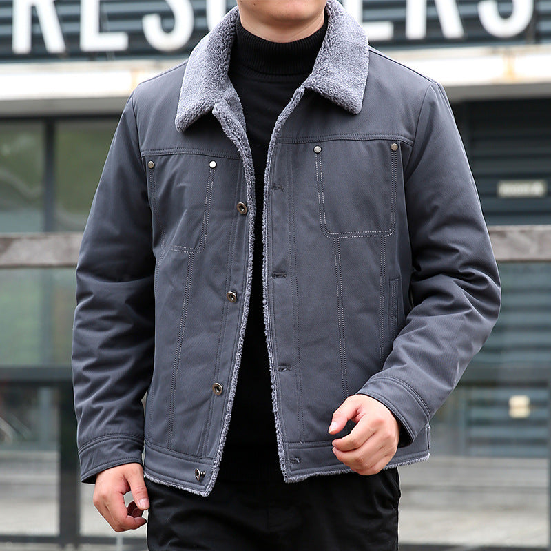 Herren Lässige Jacke mit Teddyfutter Drune