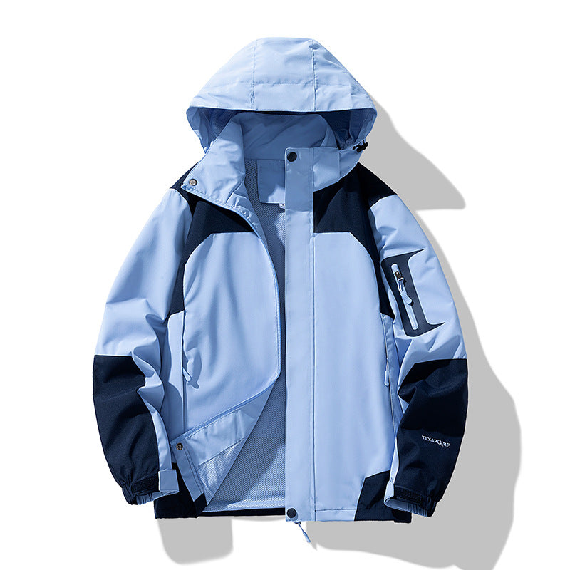 Herren winddichte Softshell-Outdoorjacke mit verstellbarer Kapuze, verschließbarer Ärmeltasche und atmungsaktiver Membran Drune