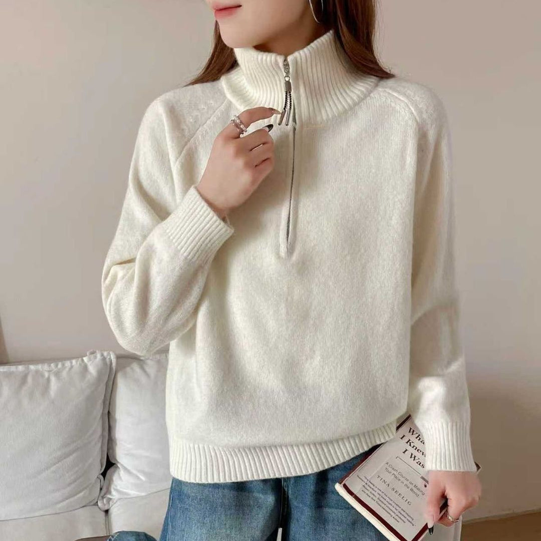 Damen Kuscheliger Pullover mit Stehkragen Drune