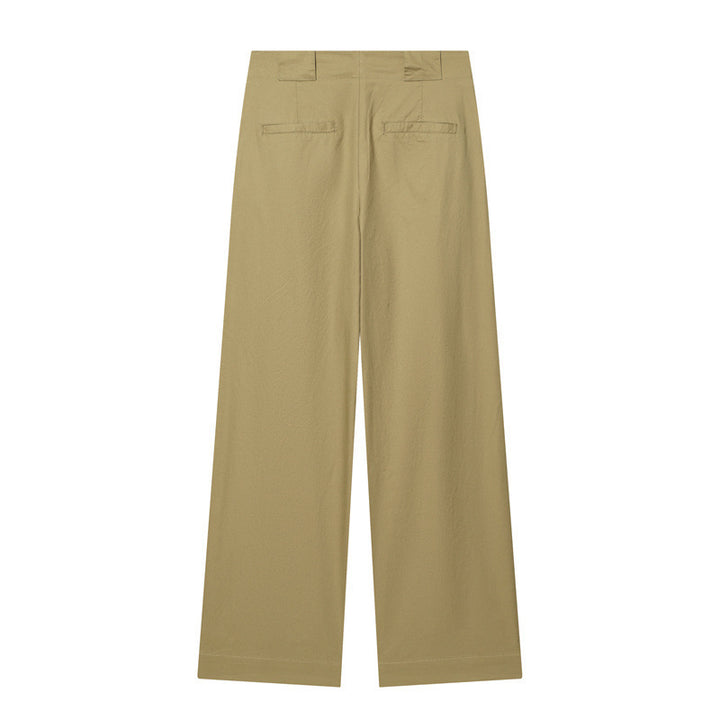 Damen Weite Plissee-Hose mit hoher Taille und markanten Vorderfalten Drune