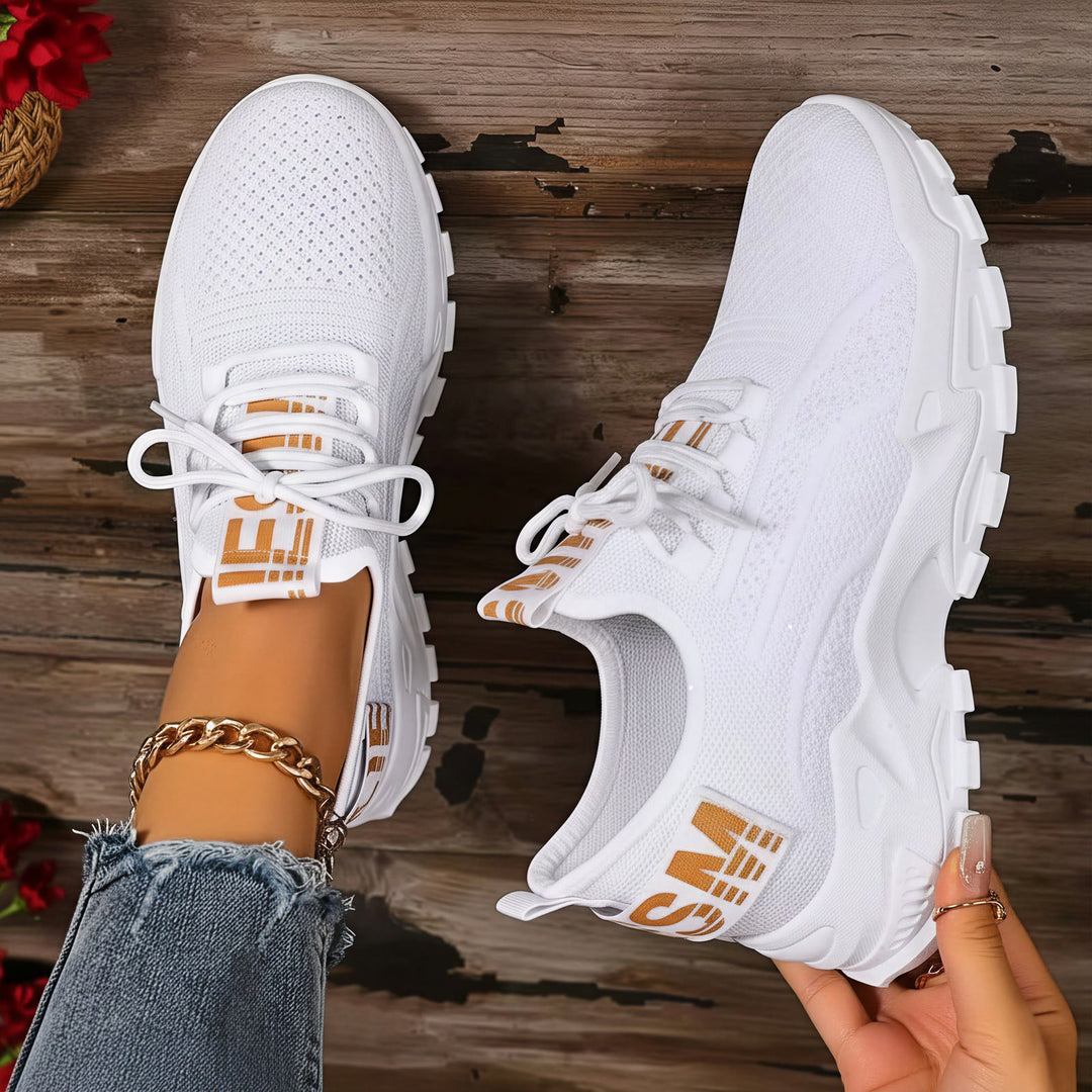 Damen Leichte und atmungsaktive Sport Sneakers mit elastischer Sohle Drune