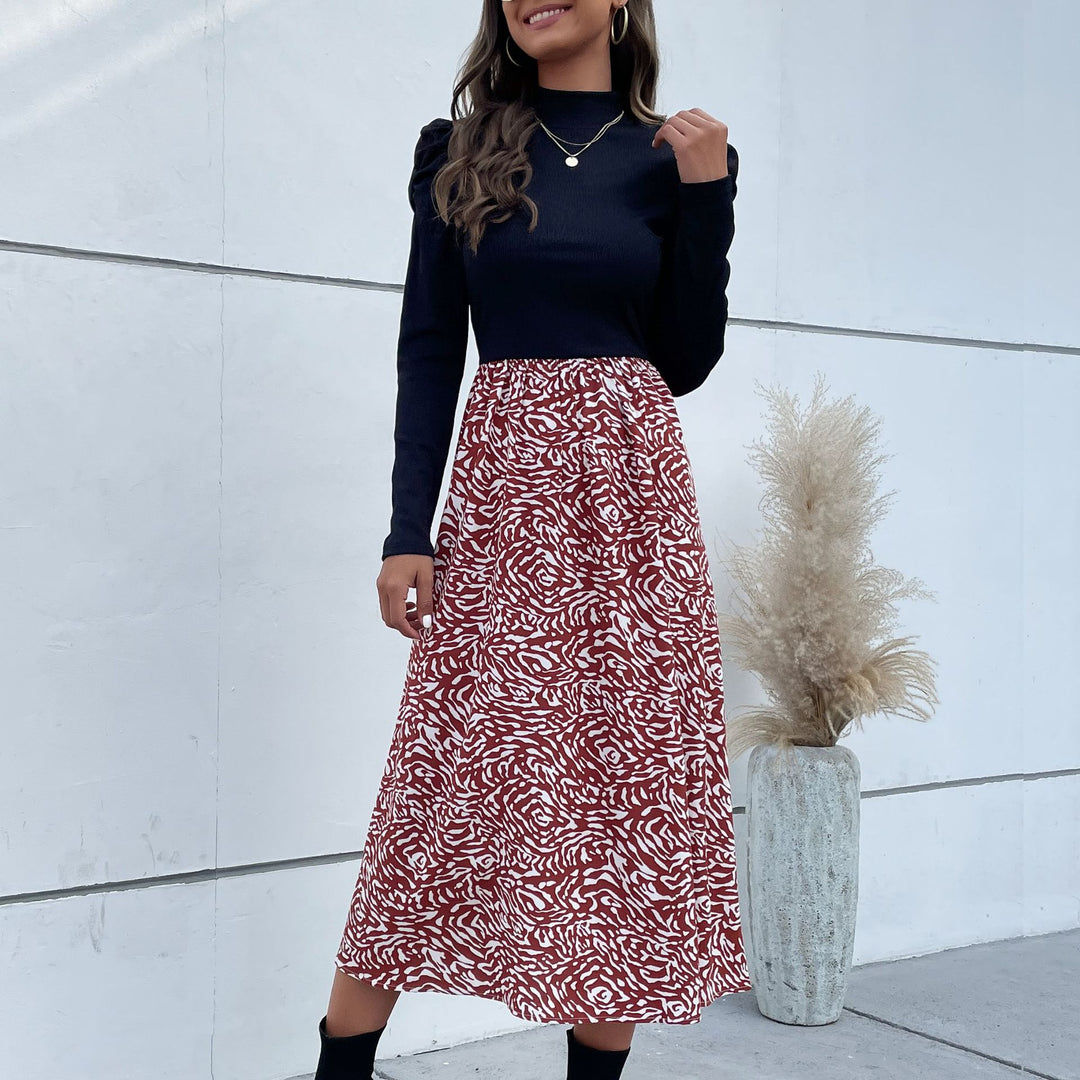 Damen Elegante und verspielte Maxi-Rock mit floralem Muster Drune