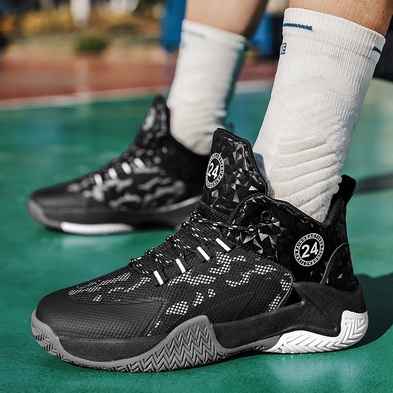 Herren High-Top Basketball-Sneaker mit verstärkter Zehenkappe, stabiler Fersenstütze und multidirektionaler Traktionssohle Drune