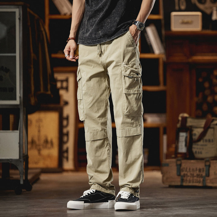 Herren Lässige Cargohose im Utility-Look mit Tunnelzugbund, Multifachtaschen und Kniepaneelen Drune