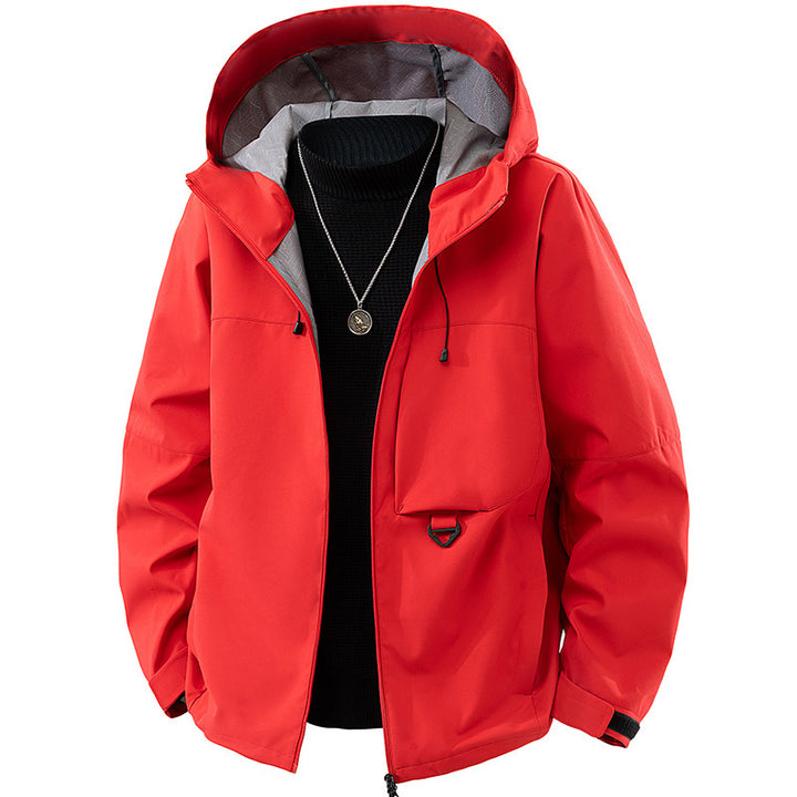 Herren technische Kapuzen-Softshelljacke mit verstellbarer Kapuze und Utility-Taschen Drune