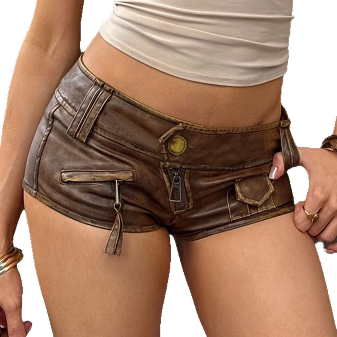 Damen Kunstleder Shorts Drune