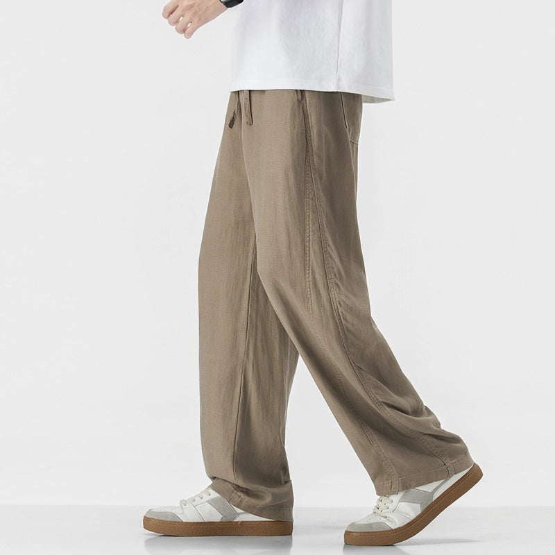 Herren Lässige und bequeme weite Leinenhose Drune